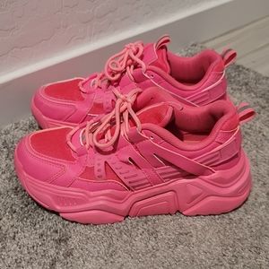Pink Chunky Sole Trendy Sneakers